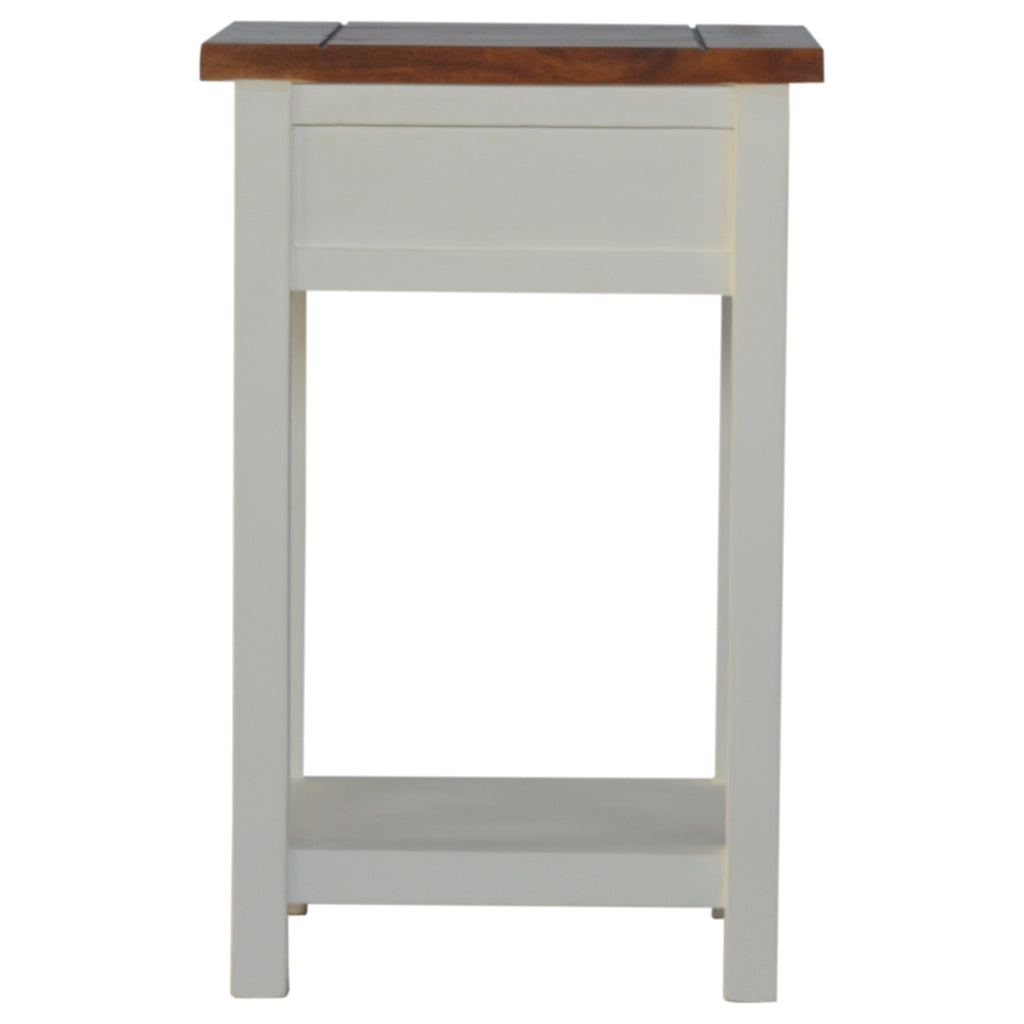 2 Toned Bedside Table with 1 Drawer - Saffron Home & Interiors bedside table 2 Toned Bedside Table with 1 Drawer