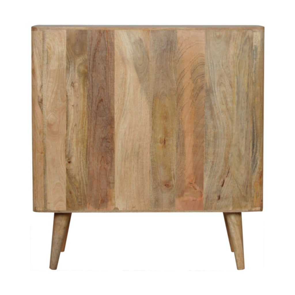 Leaf Embossed Resin Solid Wood Cabinet - Saffron Home & Interiors Cabinet Leaf Embossed Resin Solid Wood Cabinet