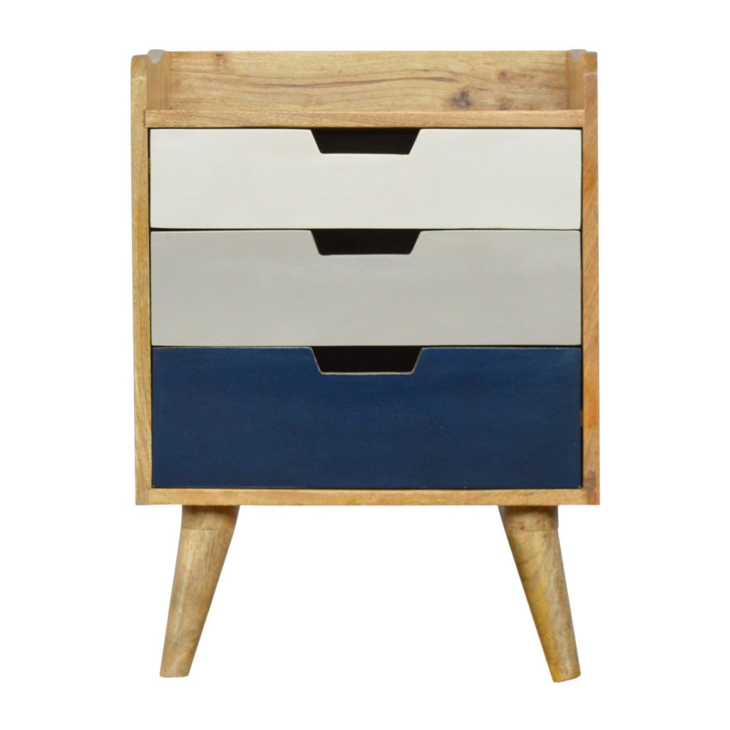 Navy and White Gradient Bedside - Saffron Home bedside table Navy and White Gradient Bedside