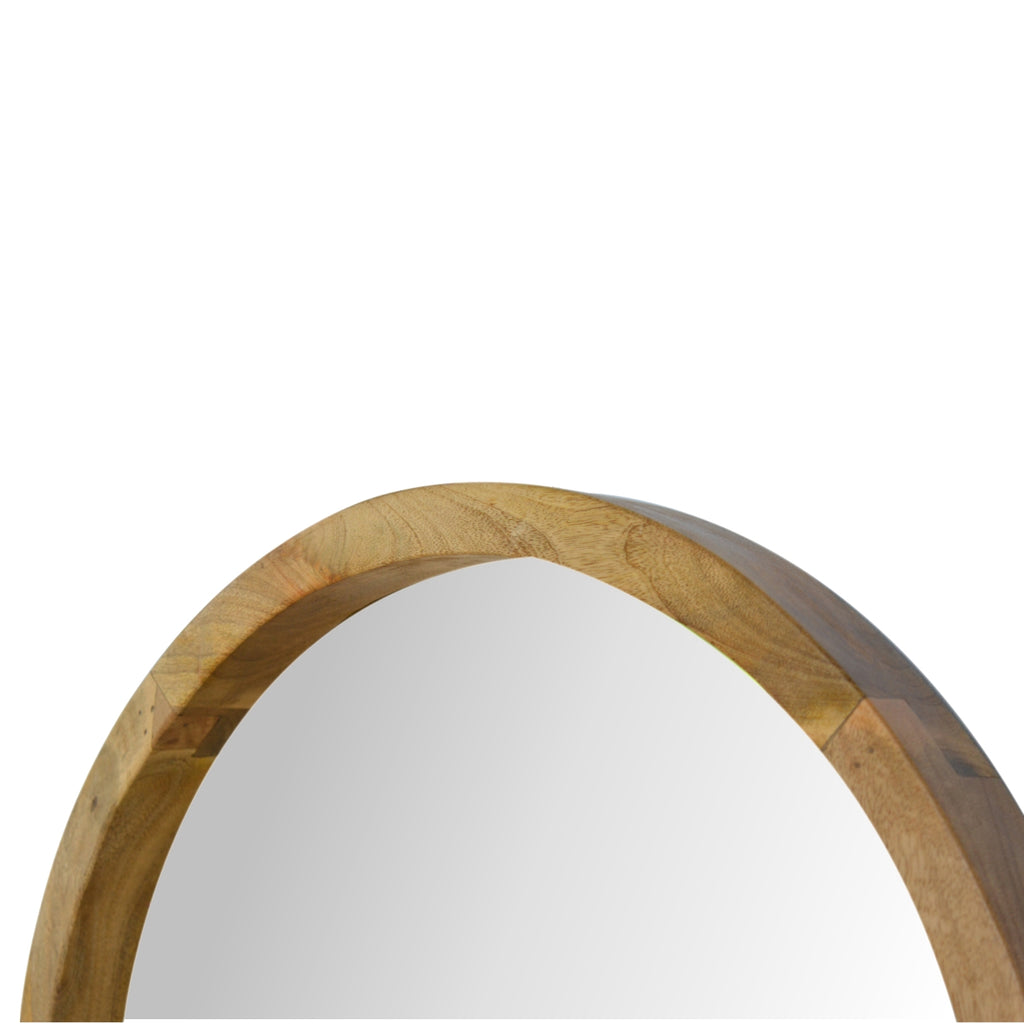 Wooden Round Mirror with 1 Shelf - Saffron Home Wall Mirror Wooden Round Mirror with 1 Shelf