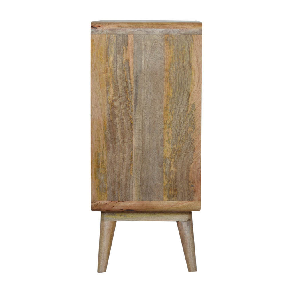 Woven Mango Wood Cabinet - Saffron Home Cabinet Woven Mango Wood Cabinet
