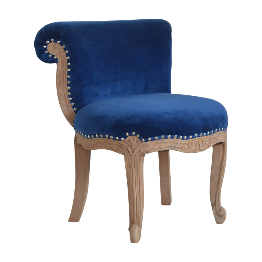 Royal Blue Studded Chair - Saffron Home & Interiors Chair Royal Blue Studded Chair