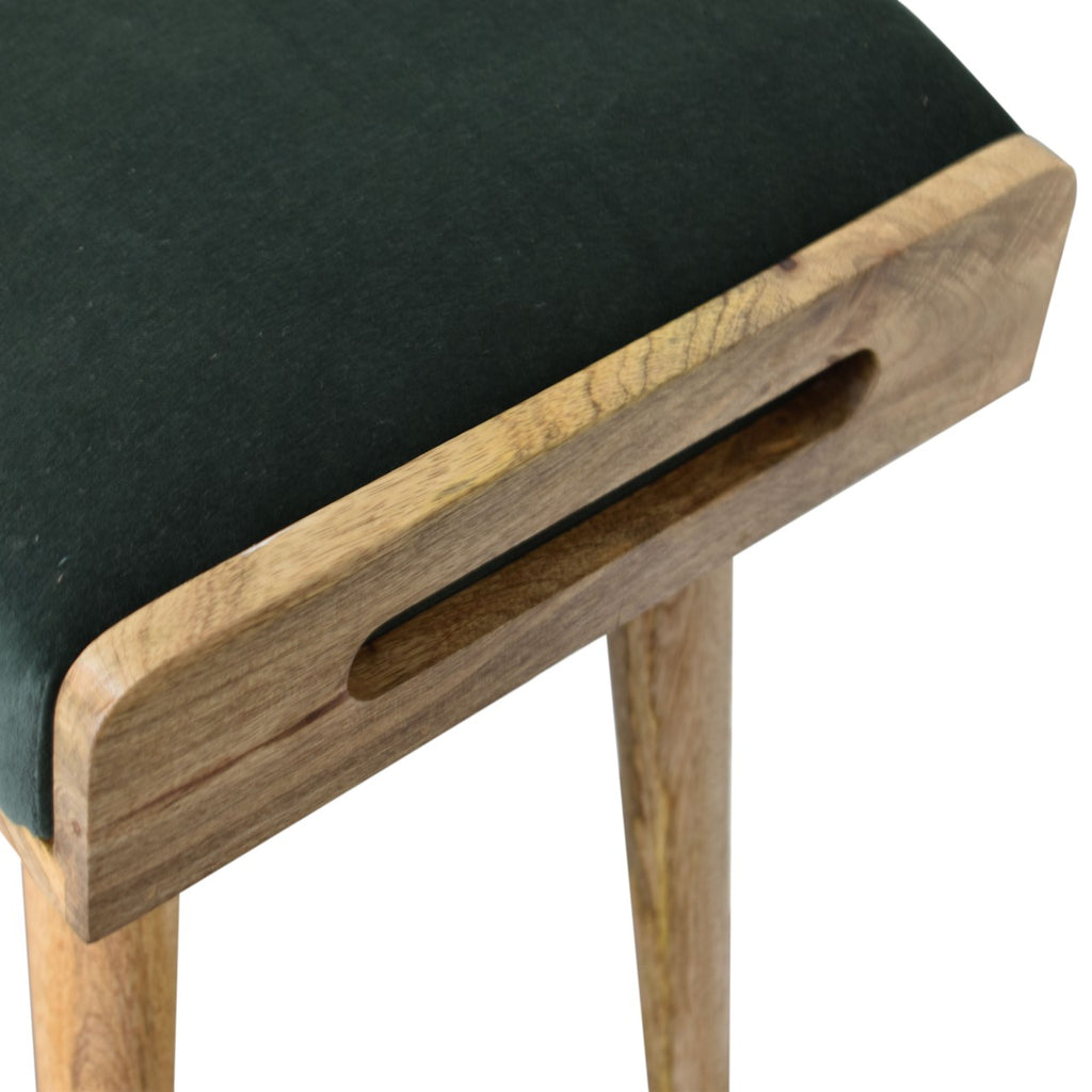Emerald Velvet Tray Style Footstool - Saffron Home & Interiors Footstool Emerald Velvet Tray Style Footstool