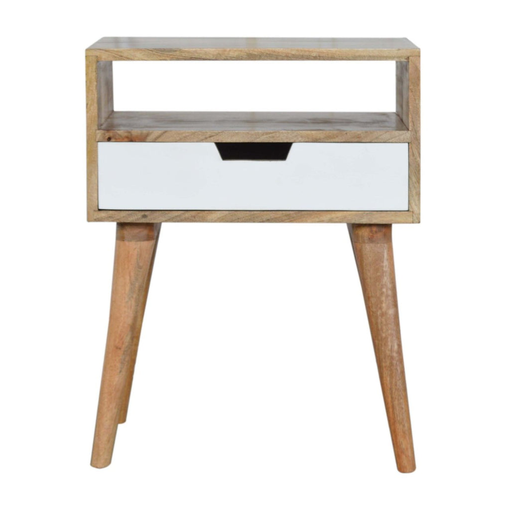 White Painted Drawer Bedside Table - Saffron Home bedside table White Painted Drawer Bedside Table