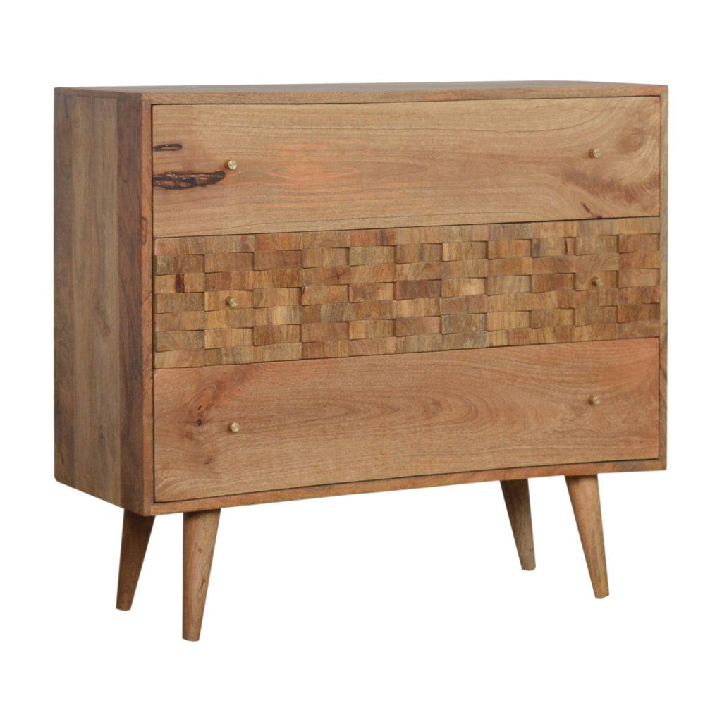 Tile Carved Chest - Saffron Home Chest of drawers Tile Carved Chest