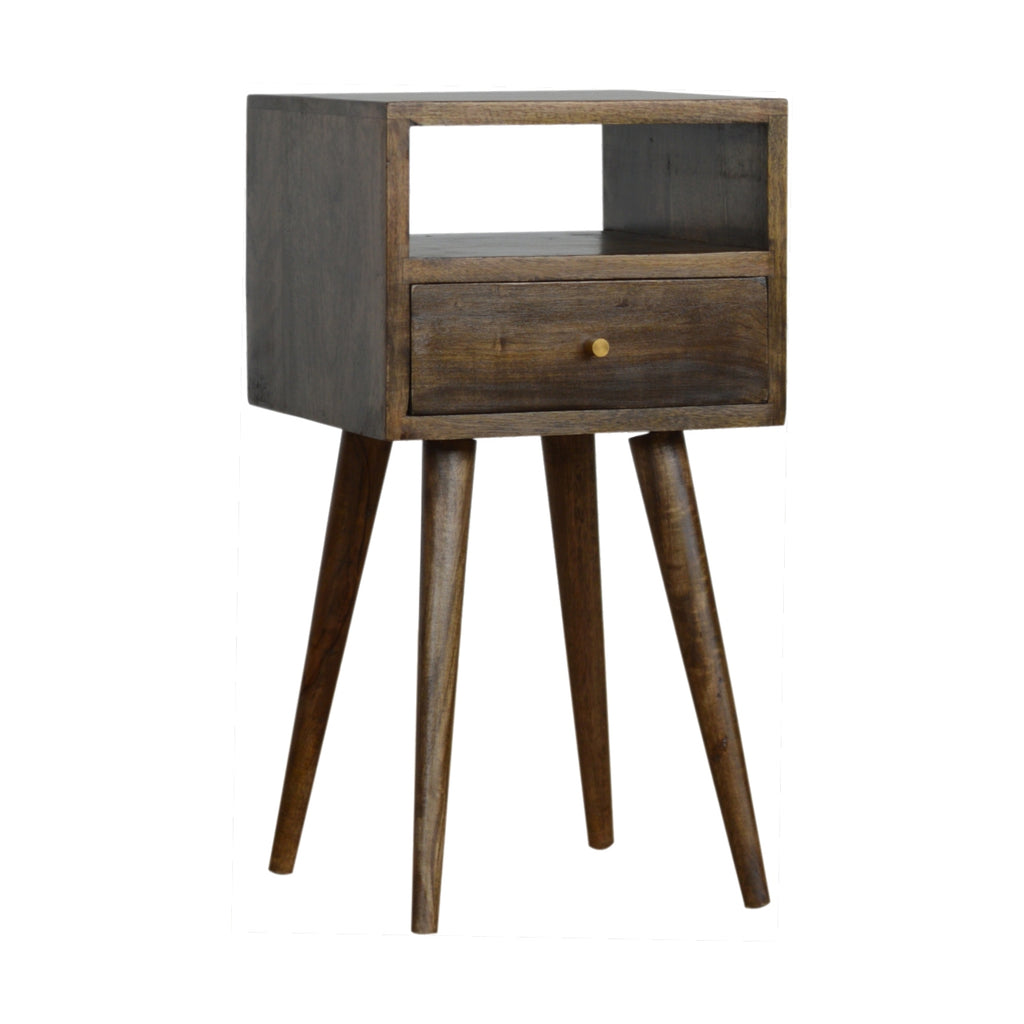 Small Grey Washed Finish Bedside - Saffron Home Nightstands Small Grey Washed Finish Bedside