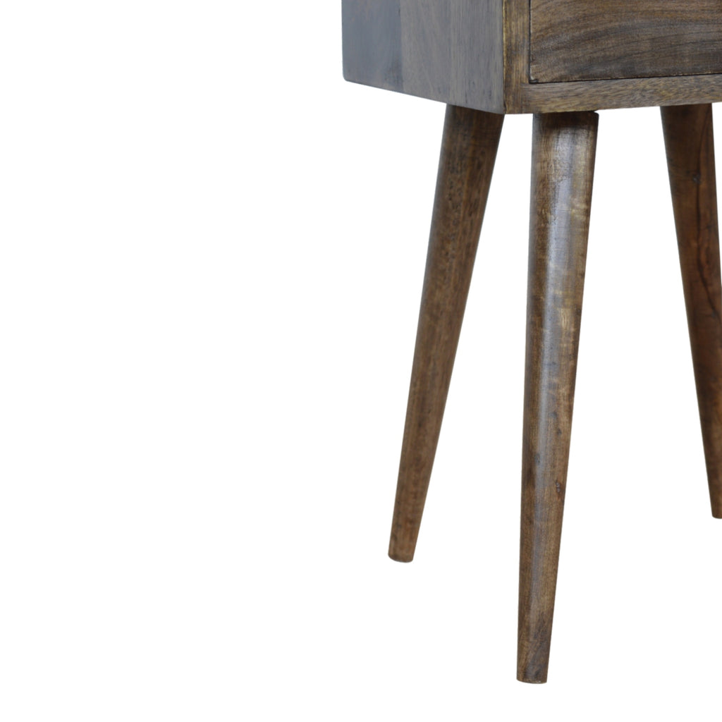 Small Grey Washed Finish Bedside - Saffron Home Nightstands Small Grey Washed Finish Bedside