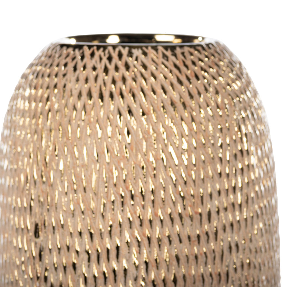 Armand Ceramic Vase 45cm Gold Diamonds - Saffron Home VASE Armand Ceramic Vase 45cm Gold Diamonds