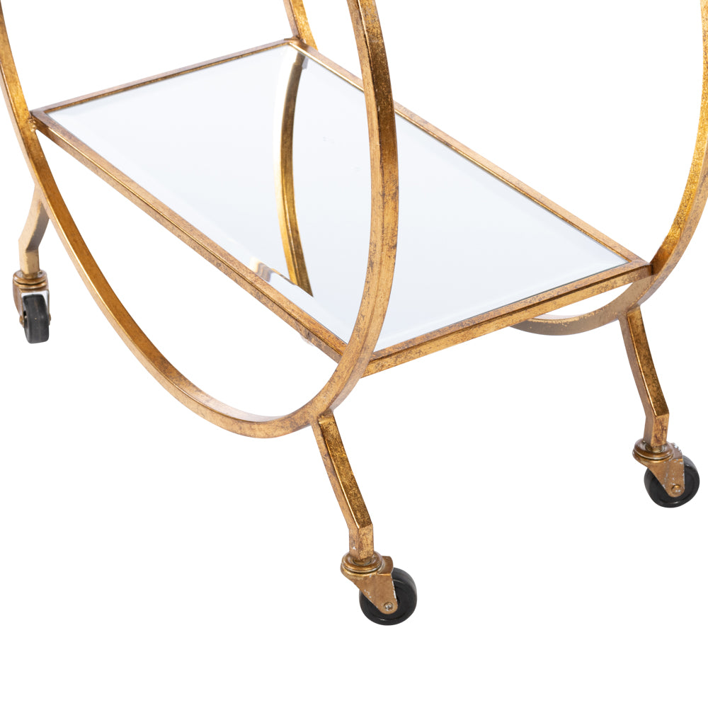 Harriet Circle Drinks Trolley Rect Gold - Saffron Home SIDE TABLE Harriet Circle Drinks Trolley Rect Gold