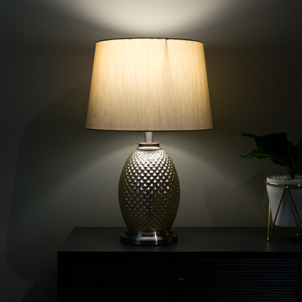 Acorn Speckled Table Lamp Silver/gold 48cm - Saffron Home TABLE LAMP Acorn Speckled Table Lamp Silver/gold 48cm