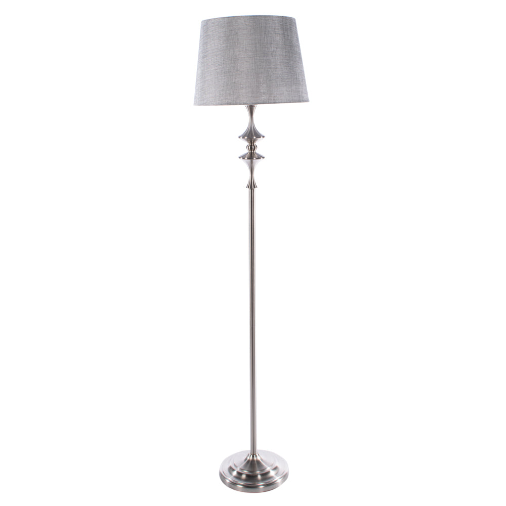 Mercury Floor Lamp Satin Silver 161cm - Saffron Home FLOOR LAMP Mercury Floor Lamp Satin Silver 161cm