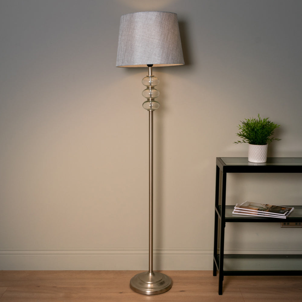 Jane Floor Lamp Silver/grey 158cm - Saffron Home FLOOR LAMP Jane Floor Lamp Silver/grey 158cm