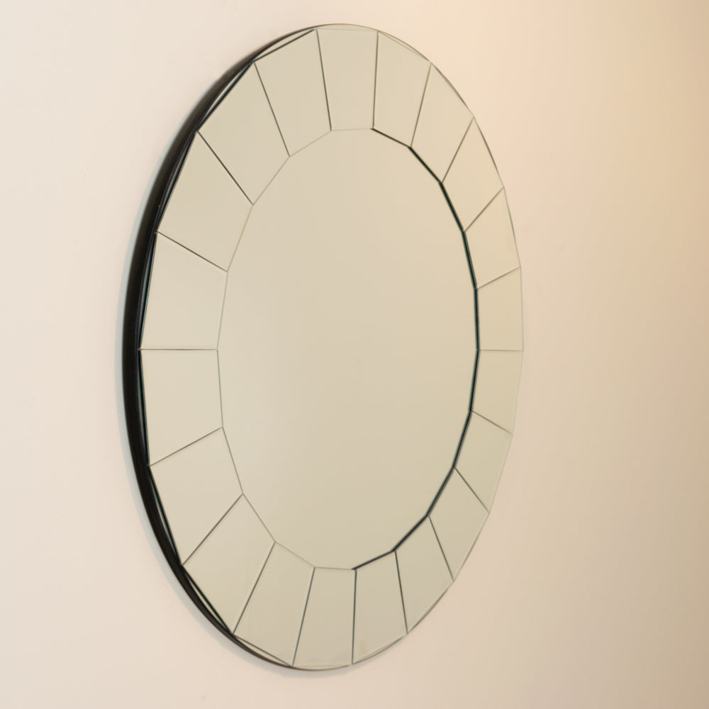 Lilliana Contemporary Wall Mirror Round 80cm - Saffron Home WALL MIRROR Lilliana Contemporary Wall Mirror Round 80cm