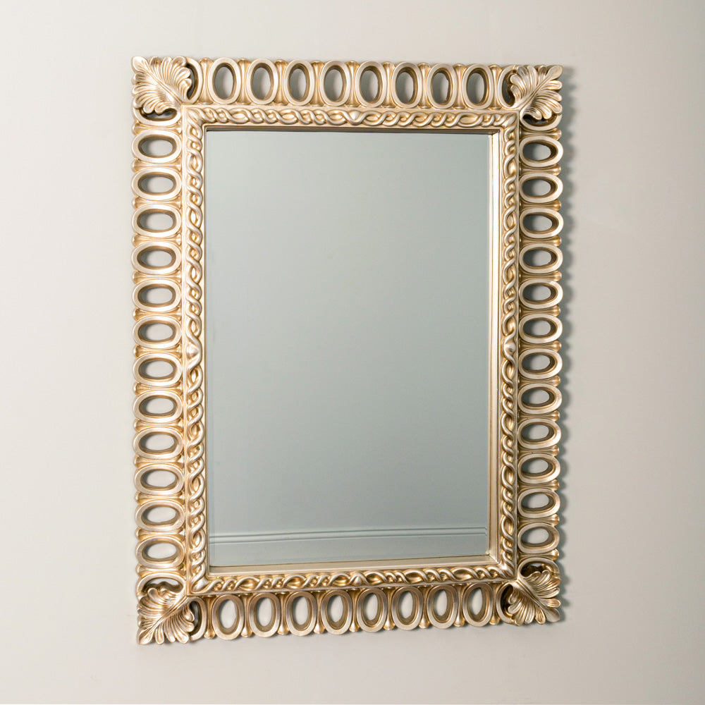 Reflections Loop Mirror Champagne Rect - Saffron Home WALL MIRROR Reflections Loop Mirror Champagne Rect