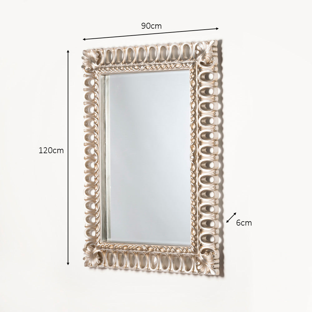 Reflections Loop Mirror Champagne Rect - Saffron Home WALL MIRROR Reflections Loop Mirror Champagne Rect