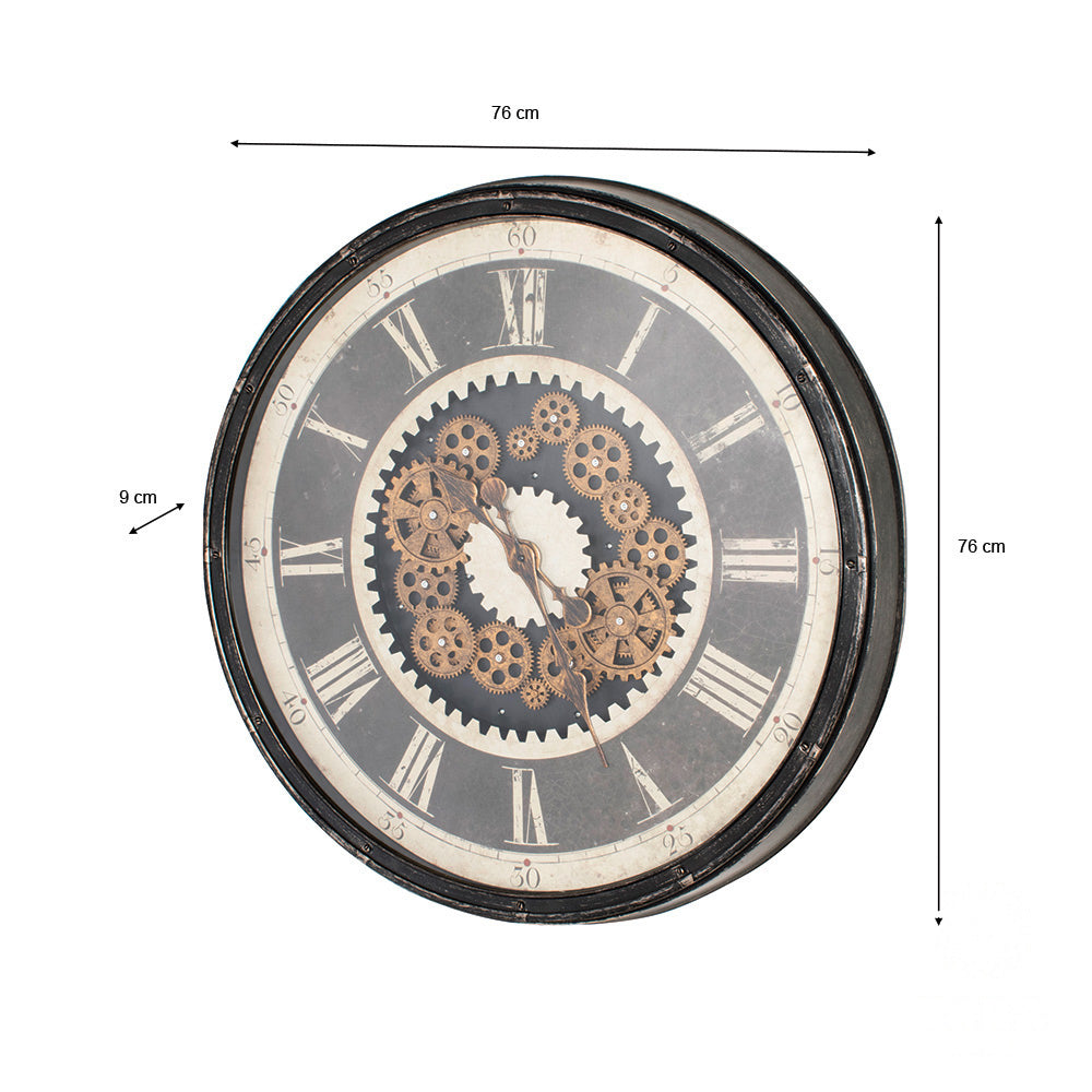 Clockworks Gears Clock Ant Grey - Saffron Home WALL CLOCK Clockworks Gears Clock Ant Grey