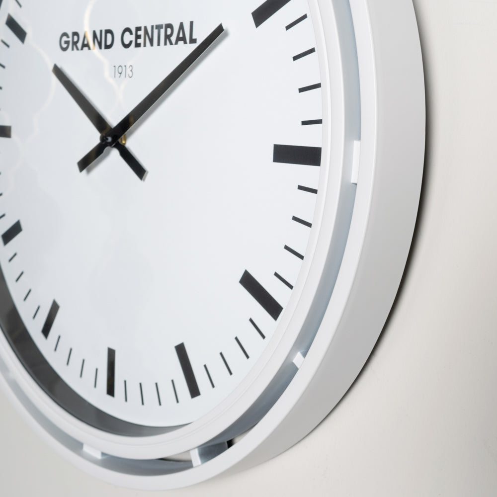 Grand Central Clock Ivory Gloss - Saffron Home WALL CLOCK Grand Central Clock Ivory Gloss