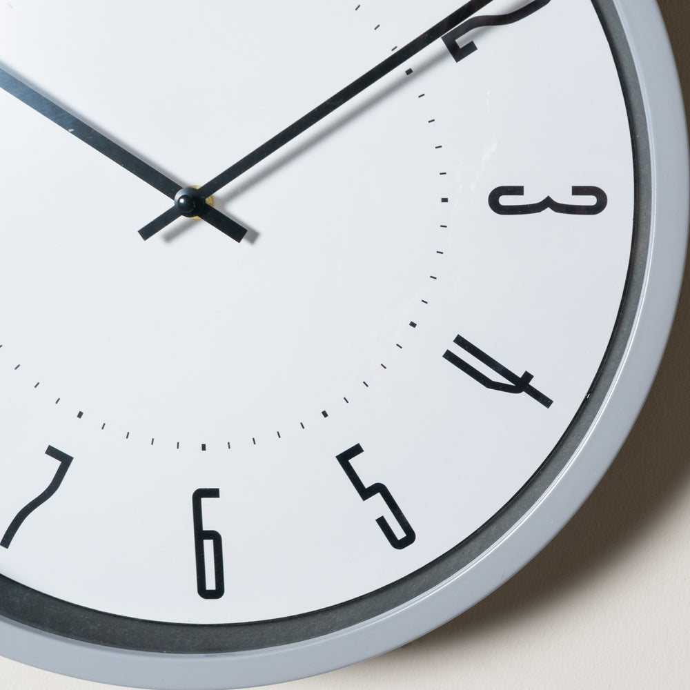 Modern Wall Clock Grey Gloss 40cm - Saffron Home WALL CLOCK Modern Wall Clock Grey Gloss 40cm