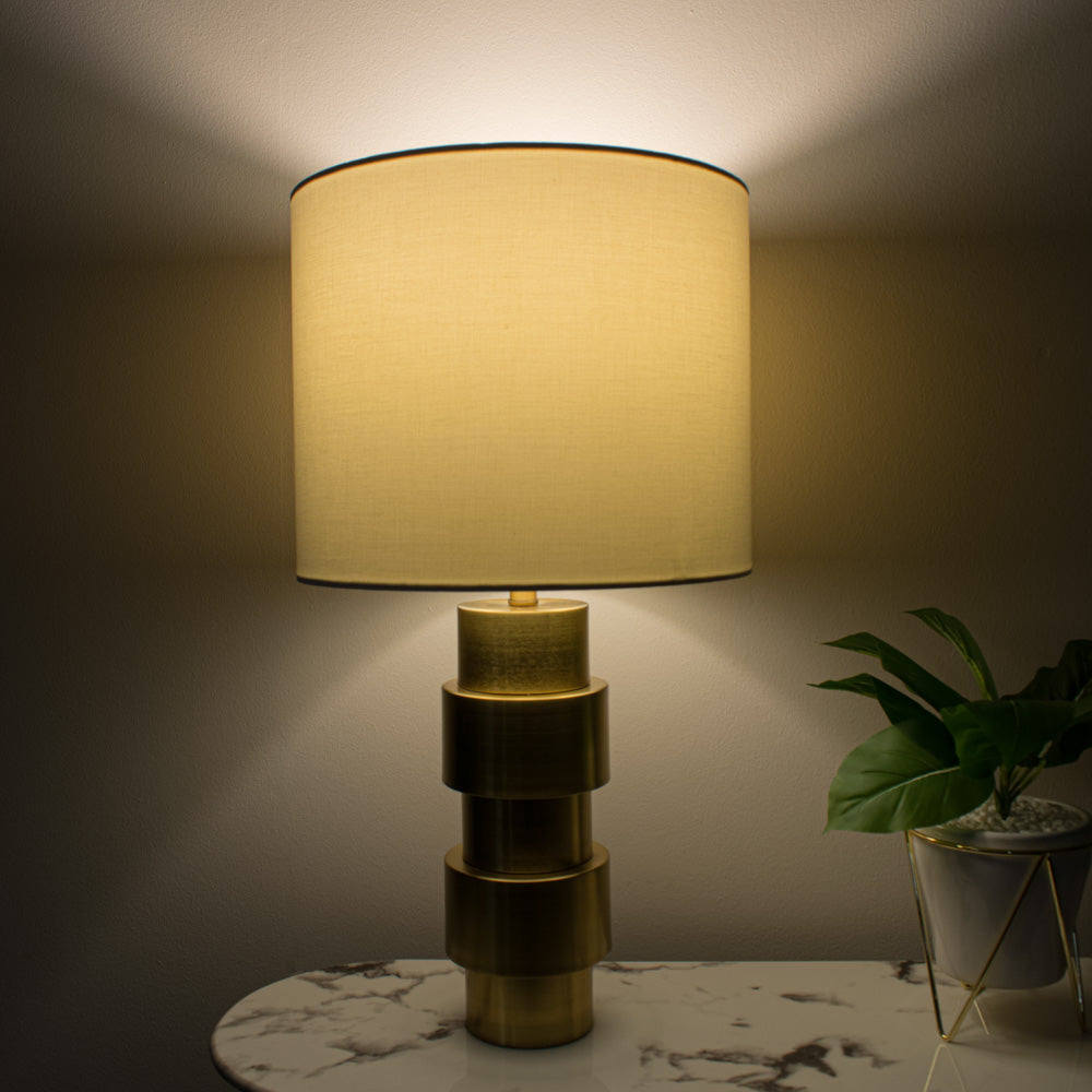 Jean Cylinder Table Lamp Gold - Saffron Home TABLE LAMP Jean Cylinder Table Lamp Gold