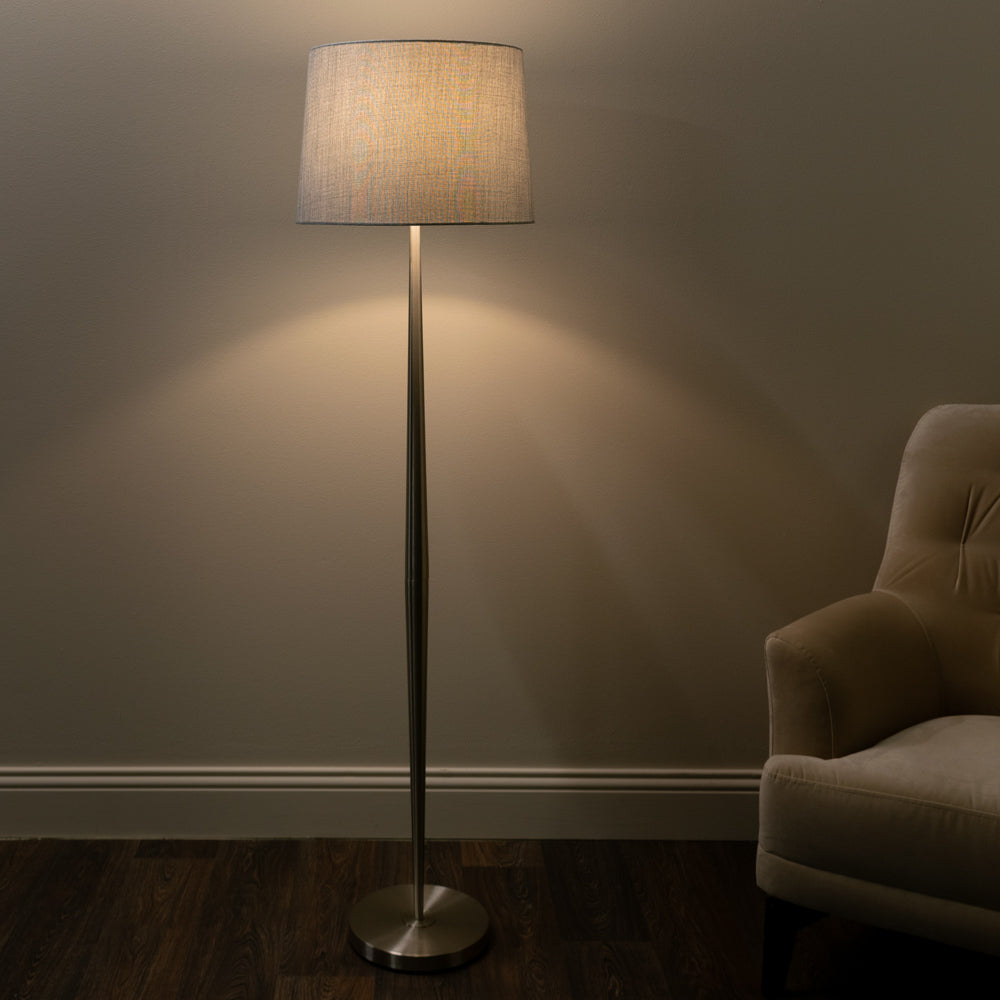 Melanie Floor Lamp Silver 160cm - Saffron Home FLOOR LAMP Melanie Floor Lamp Silver 160cm