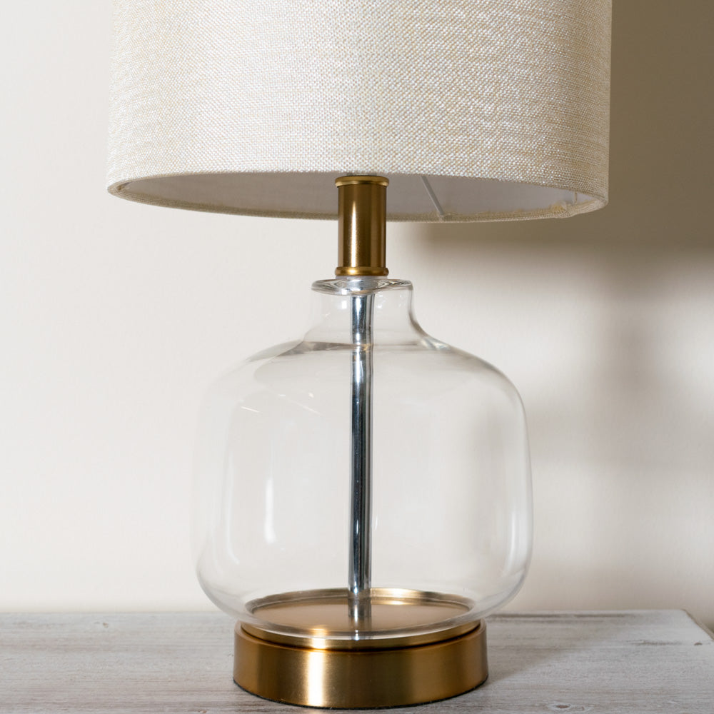 Megan Glass Table Lamp Gold 47cm - Saffron Home TABLE LAMP Megan Glass Table Lamp Gold 47cm