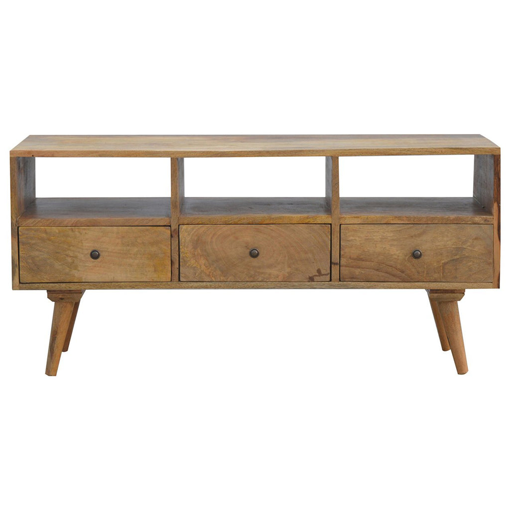 Nordic Style TV Unit with 3 Drawers - Saffron Home Tv unit Nordic Style TV Unit with 3 Drawers