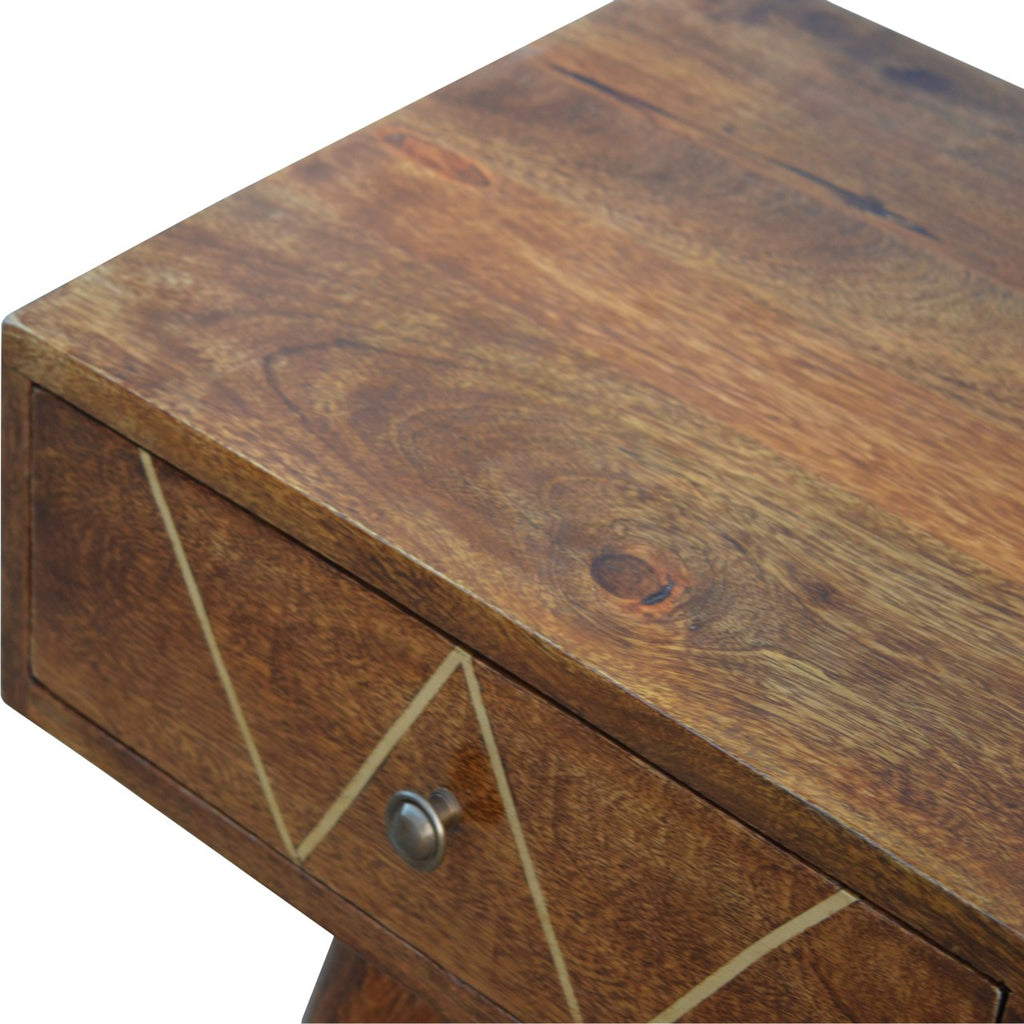 Geometric Brass Inlay Console Table - Saffron Home Console Table Geometric Brass Inlay Console Table