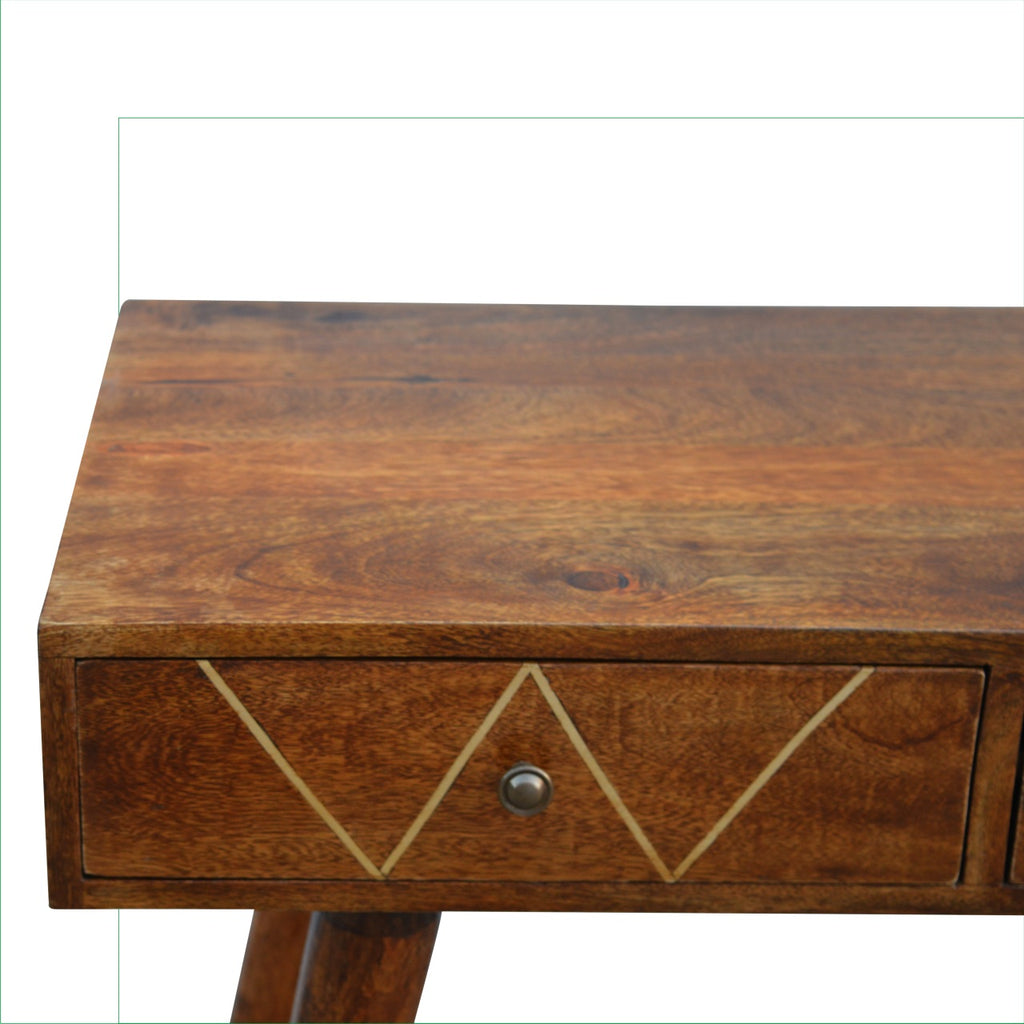 Geometric Brass Inlay Console Table - Saffron Home Console Table Geometric Brass Inlay Console Table