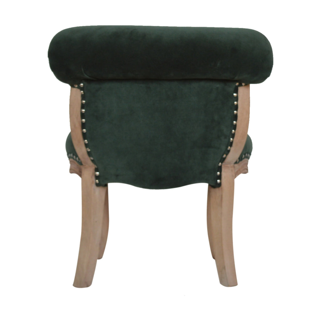 Emerald Green Velvet Studded Chair - Saffron Home & Interiors Chair Emerald Green Velvet Studded Chair