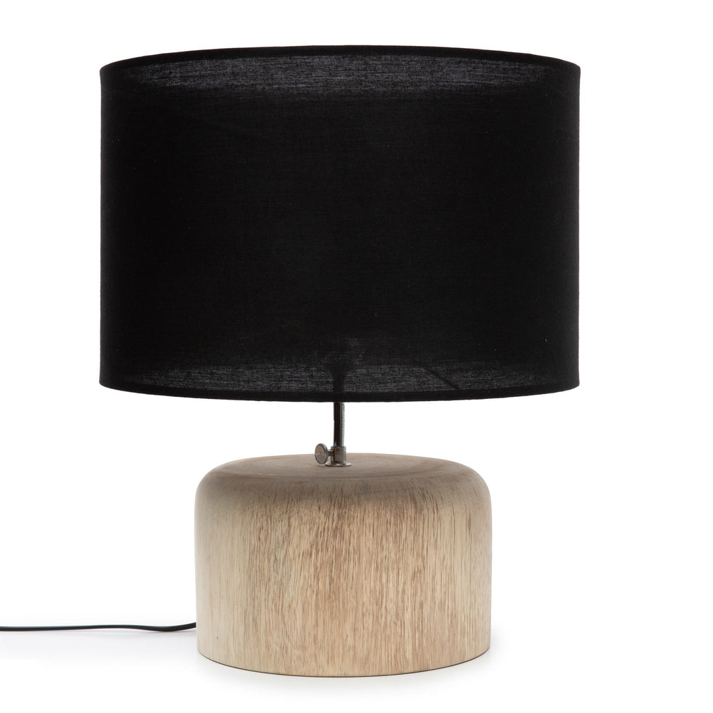 Teak Wood Table Lamp Natural Black - Saffron Home Table Lamp Teak Wood Table Lamp Natural Black