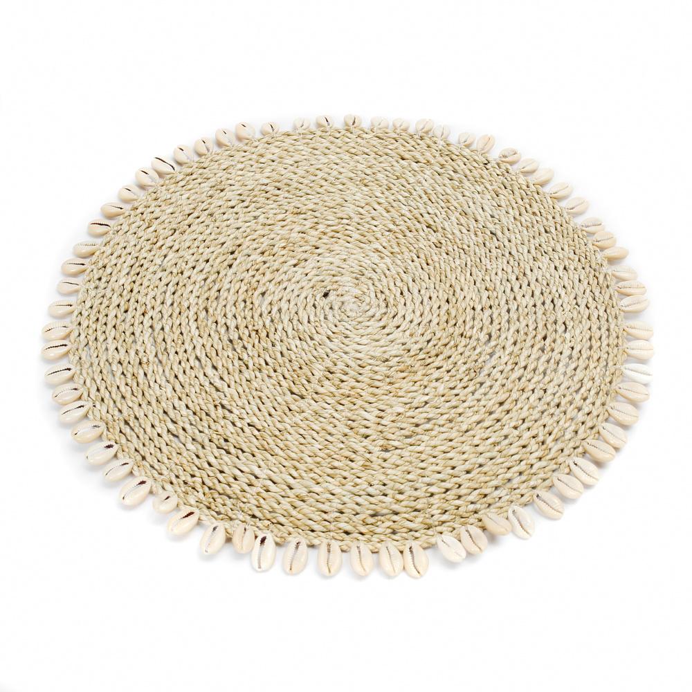 Seagrass Shell Placemat Natural - Saffron Home Placemats Seagrass Shell Placemat Natural