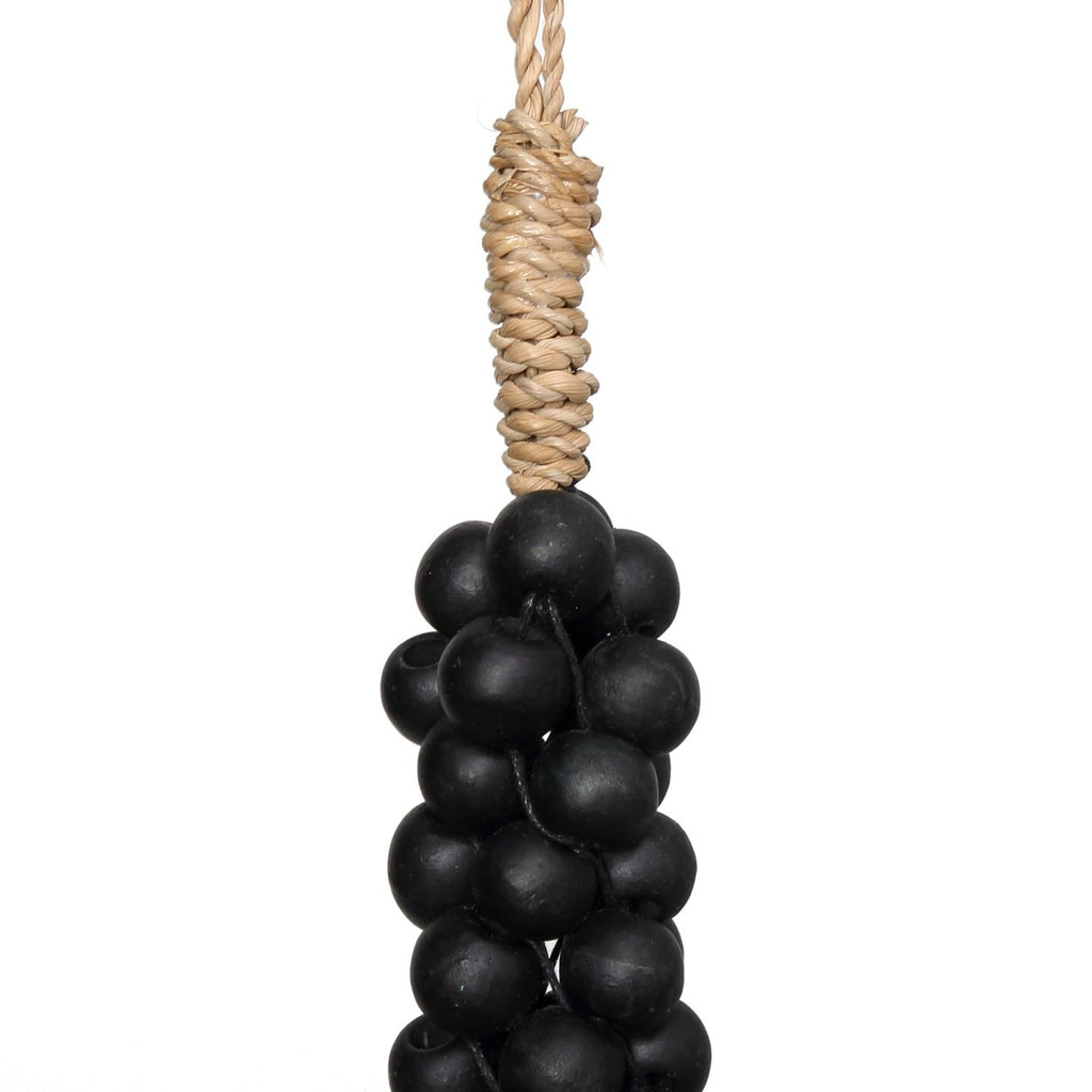 Wooden Beads with Cotton Hanging Decoration Black - Saffron Home Decor Wooden Beads with Cotton Hanging Decoration Black