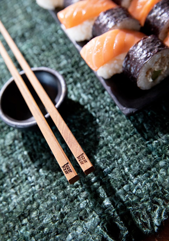 Burned Sushi Plate Black M - Saffron Home Serving Trays Burned Sushi Plate Black M